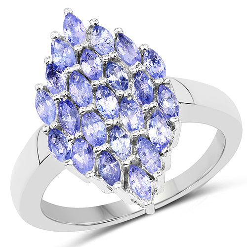 1.84 Carat Genuine Tanzanite .925 Sterling Silver Ring on sale at MyriadMart