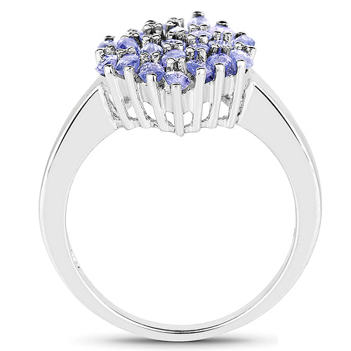 1.84 Carat Genuine Tanzanite .925 Sterling Silver Ring on sale at MyriadMart