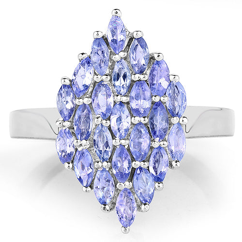 1.84 Carat Genuine Tanzanite .925 Sterling Silver Ring on sale at MyriadMart