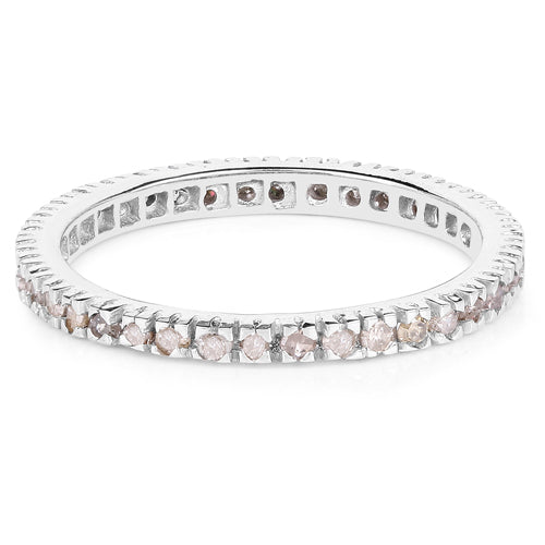 0.57 Carat Genuine Champagne Diamond .925 Sterling Silver Ring on sale at MyriadMart
