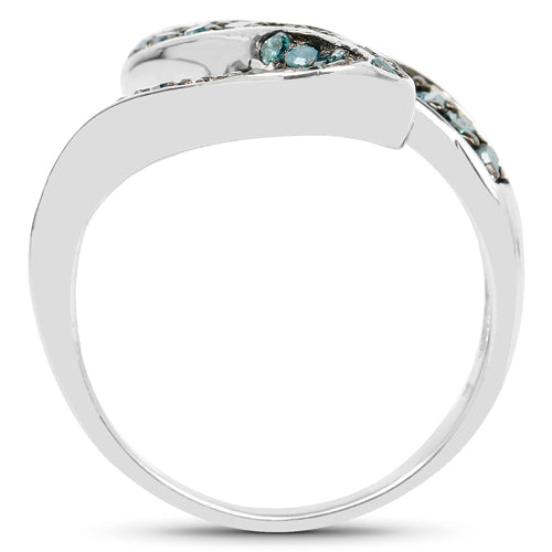 0.76 Carat Genuine Blue Diamond .925 Sterling Silver Ring on sale at MyriadMart