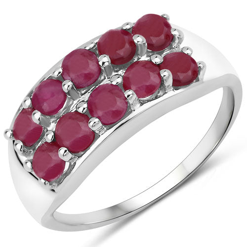 1.30 Carat Genuine Ruby .925 Sterling Silver Ring on sale at MyriadMart