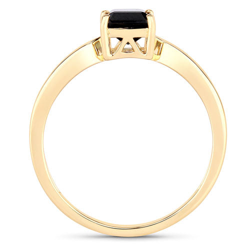 1.19 Carat Genuine Green Tourmaline and White Diamond 14K Yellow Gold Ring on sale at MyriadMart
