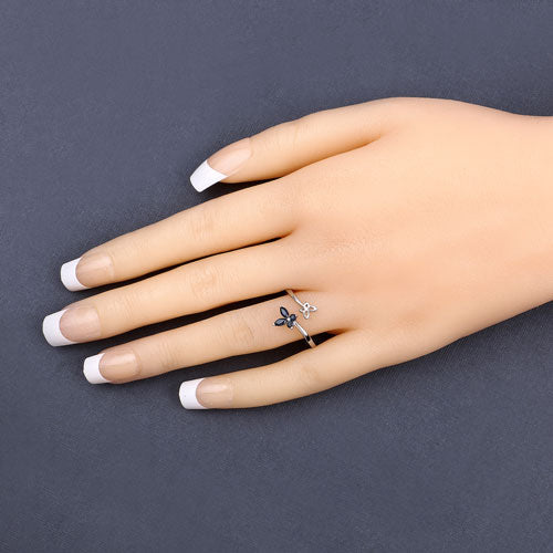 0.26 Carat Genuine Blue Sapphire .925 Sterling Silver Ring on sale at MyriadMart