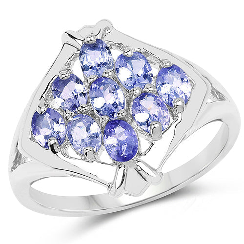 1.53 Carat Genuine Tanzanite .925 Sterling Silver Ring on sale at MyriadMart