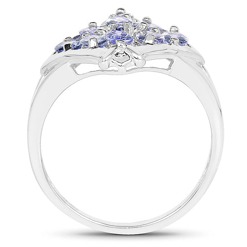 1.53 Carat Genuine Tanzanite .925 Sterling Silver Ring on sale at MyriadMart