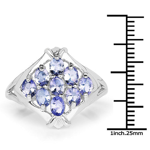 1.53 Carat Genuine Tanzanite .925 Sterling Silver Ring on sale at MyriadMart