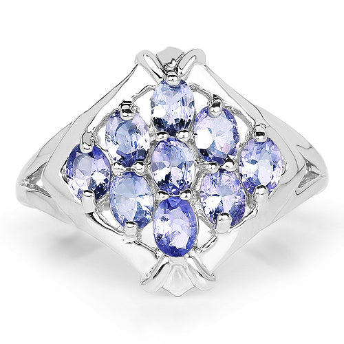 1.53 Carat Genuine Tanzanite .925 Sterling Silver Ring on sale at MyriadMart