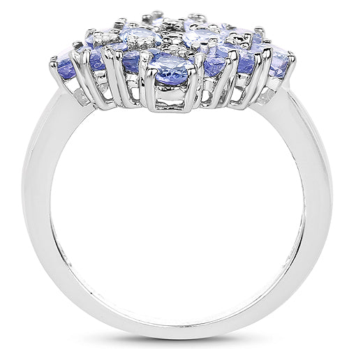 2.72 Carat Genuine Tanzanite .925 Sterling Silver Ring on sale at MyriadMart