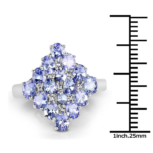 2.72 Carat Genuine Tanzanite .925 Sterling Silver Ring on sale at MyriadMart