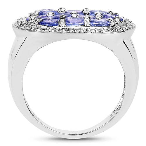 1.70 Carat Genuine Tanzanite .925 Sterling Silver Ring on sale at MyriadMart
