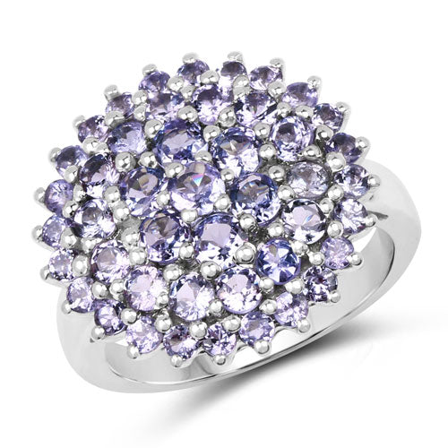 2.52 Carat Genuine Tanzanite .925 Sterling Silver Ring on sale at MyriadMart