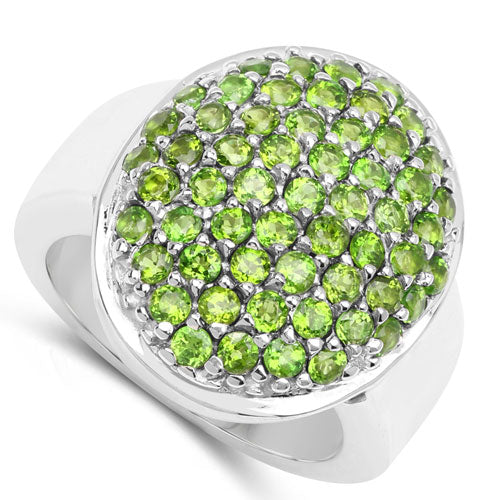 2.17 Carat Genuine Chrome Diopside .925 Sterling Silver Ring on sale at MyriadMart