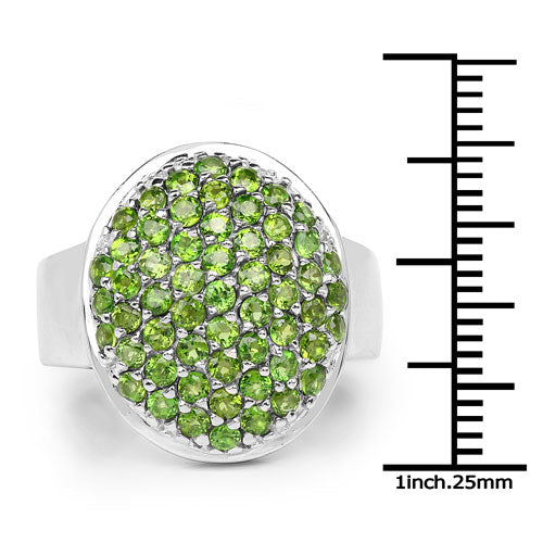2.17 Carat Genuine Chrome Diopside .925 Sterling Silver Ring on sale at MyriadMart