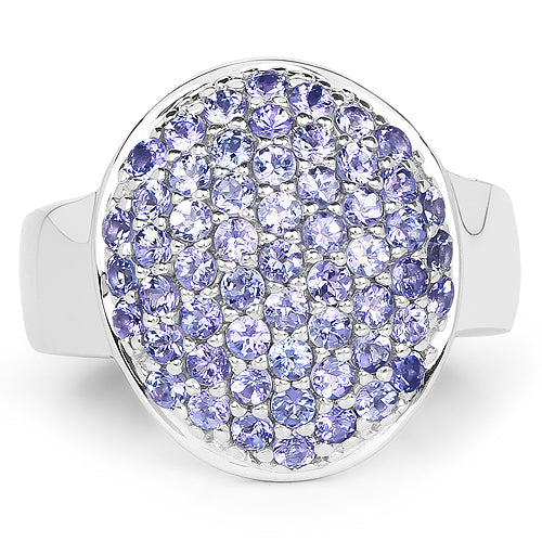 2.00 Carat Genuine Tanzanite .925 Sterling Silver Ring on sale at MyriadMart
