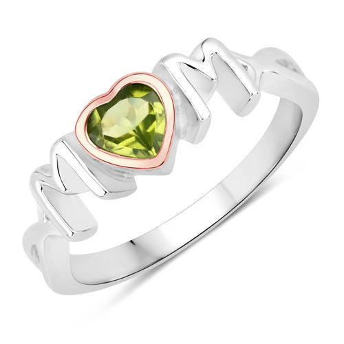 0.44 Carat Genuine Peridot .925 Sterling Silver Ring on sale at MyriadMart