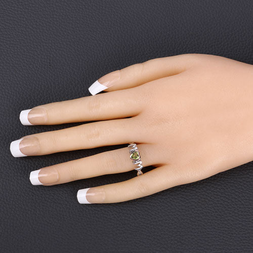 0.44 Carat Genuine Peridot .925 Sterling Silver Ring on sale at MyriadMart