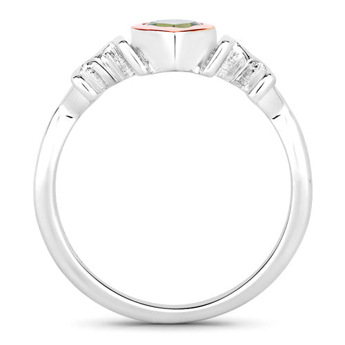 0.44 Carat Genuine Peridot .925 Sterling Silver Ring on sale at MyriadMart