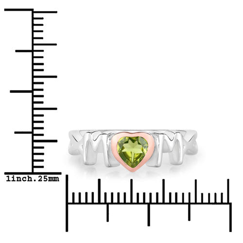 0.44 Carat Genuine Peridot .925 Sterling Silver Ring on sale at MyriadMart