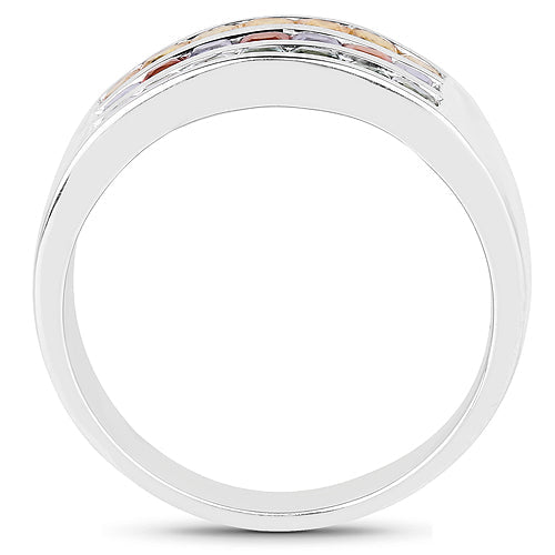 1.69 Carat Genuine Multi Sapphire .925 Sterling Silver Ring on sale at MyriadMart