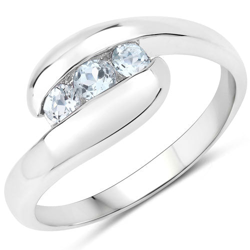 0.74 Carat Genuine Blue Topaz .925 Sterling Silver Ring on sale at MyriadMart