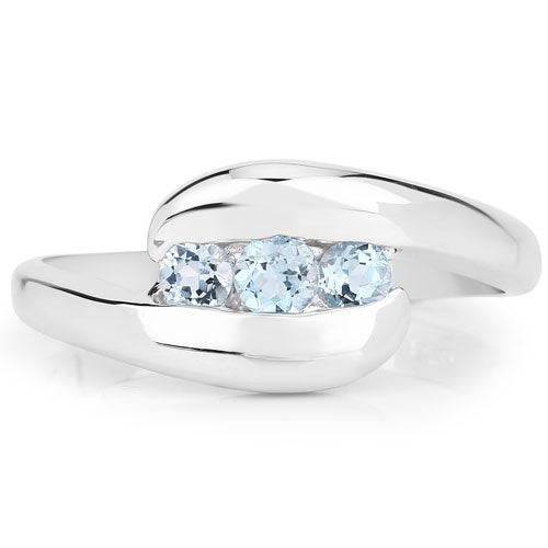 0.74 Carat Genuine Blue Topaz .925 Sterling Silver Ring on sale at MyriadMart