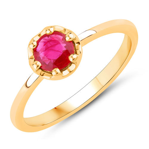 0.50 Carat Genuine Ruby 14K Yellow Gold Ring on sale at MyriadMart