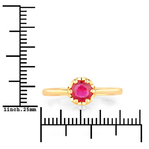 0.50 Carat Genuine Ruby 14K Yellow Gold Ring on sale at MyriadMart