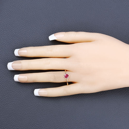 0.50 Carat Genuine Ruby 14K Yellow Gold Ring on sale at MyriadMart