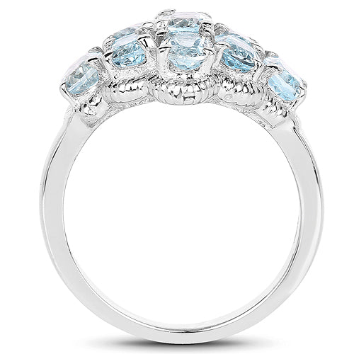 3.24 Carat Genuine Blue Topaz .925 Sterling Silver Ring on sale at MyriadMart