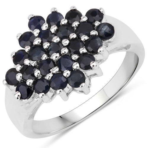 1.56 Carat Genuine Blue Sapphire .925 Sterling Silver Ring on sale at MyriadMart