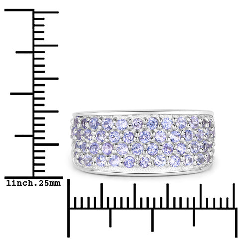 1.42 Carat Genuine Tanzanite .925 Sterling Silver Ring on sale at MyriadMart