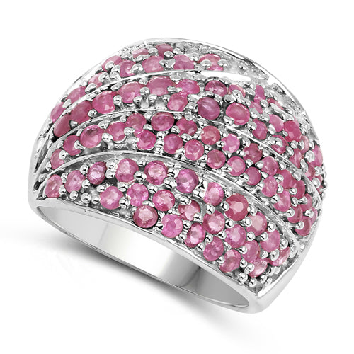 2.97 Carat Genuine Ruby .925 Sterling Silver Ring on sale at MyriadMart