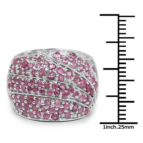 2.97 Carat Genuine Ruby .925 Sterling Silver Ring on sale at MyriadMart