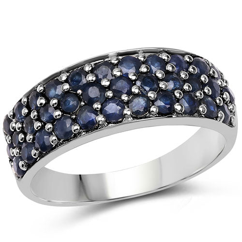 1.70 Carat Genuine Blue Sapphire .925 Sterling Silver Ring on sale at MyriadMart