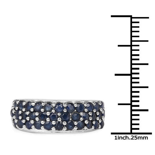 1.70 Carat Genuine Blue Sapphire .925 Sterling Silver Ring on sale at MyriadMart