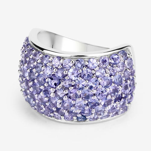 4.22 Carat Genuine Tanzanite .925 Sterling Silver Ring on sale at MyriadMart
