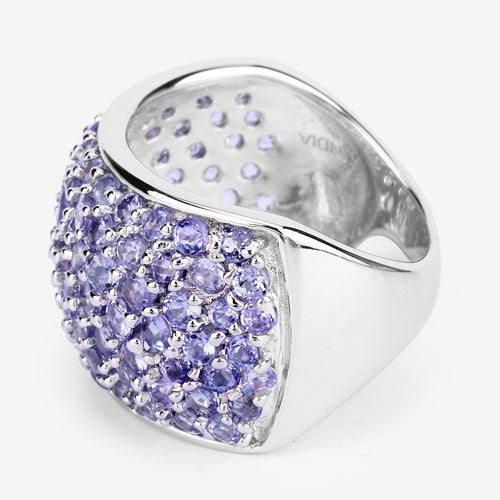 4.22 Carat Genuine Tanzanite .925 Sterling Silver Ring on sale at MyriadMart