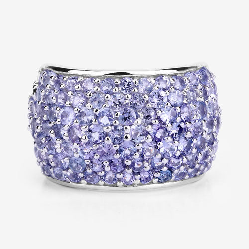 4.22 Carat Genuine Tanzanite .925 Sterling Silver Ring on sale at MyriadMart