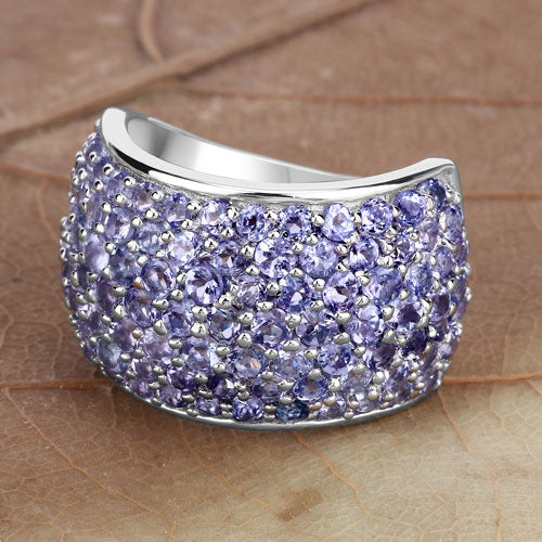 4.22 Carat Genuine Tanzanite .925 Sterling Silver Ring on sale at MyriadMart