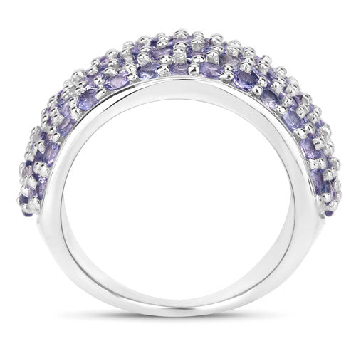 4.22 Carat Genuine Tanzanite .925 Sterling Silver Ring on sale at MyriadMart