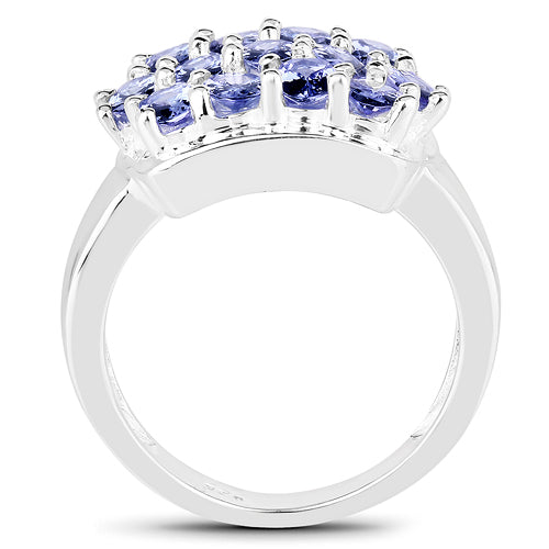 2.21 Carat Genuine Tanzanite .925 Sterling Silver Ring on sale at MyriadMart