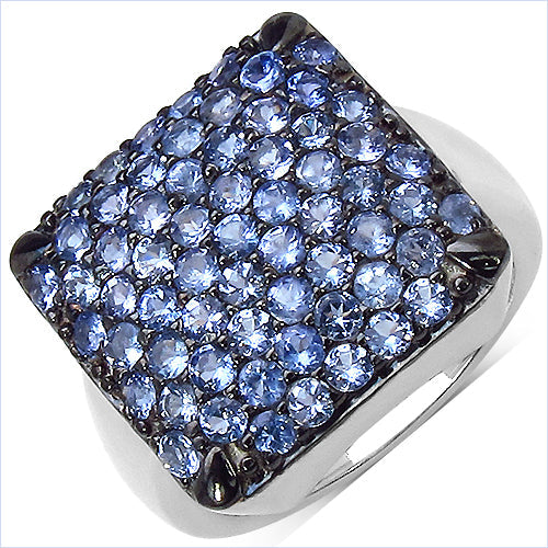 2.21 Carat Genuine Tanzanite .925 Sterling Silver Ring on sale at MyriadMart