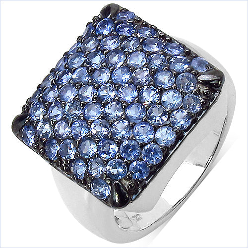 2.21 Carat Genuine Tanzanite .925 Sterling Silver Ring on sale at MyriadMart
