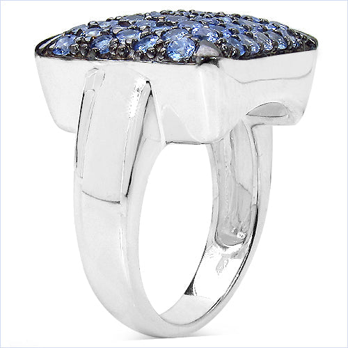 2.21 Carat Genuine Tanzanite .925 Sterling Silver Ring on sale at MyriadMart