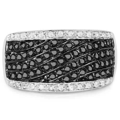 0.79 Carat Genuine Black Diamond .925 Sterling Silver Ring on sale at MyriadMart