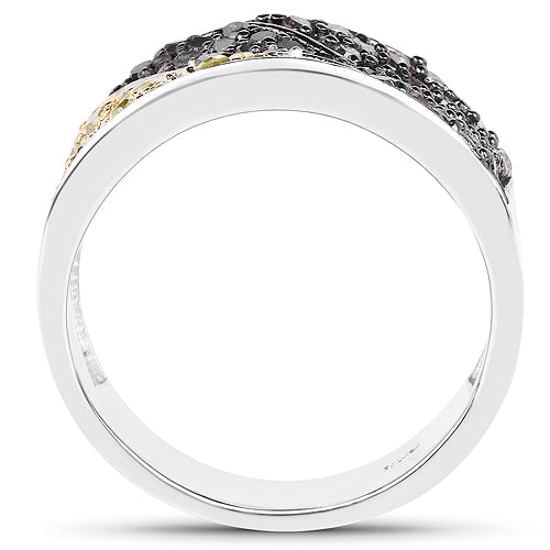1.32 Carat Genuine multi Diamond .925 Sterling Silver Ring on sale at MyriadMart