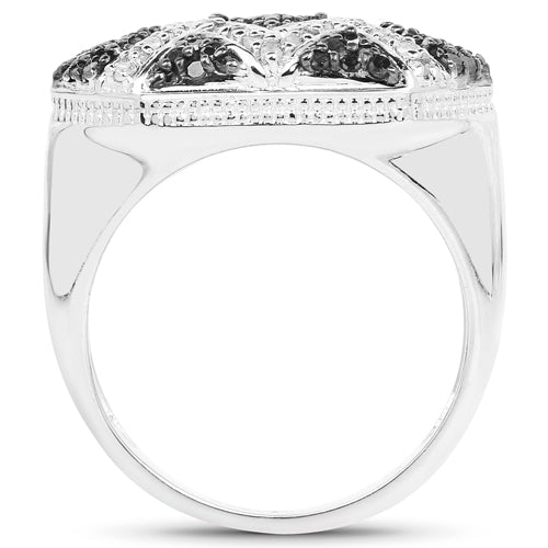 0.61 Carat Genuine Blue Diamond and White Diamond .925 Sterling Silver Ring on sale at MyriadMart