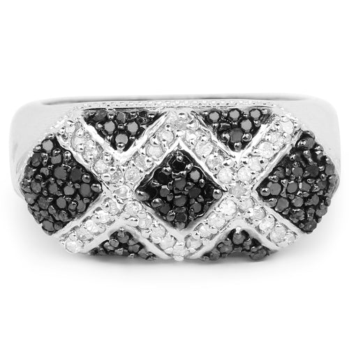 0.61 Carat Genuine Blue Diamond and White Diamond .925 Sterling Silver Ring on sale at MyriadMart