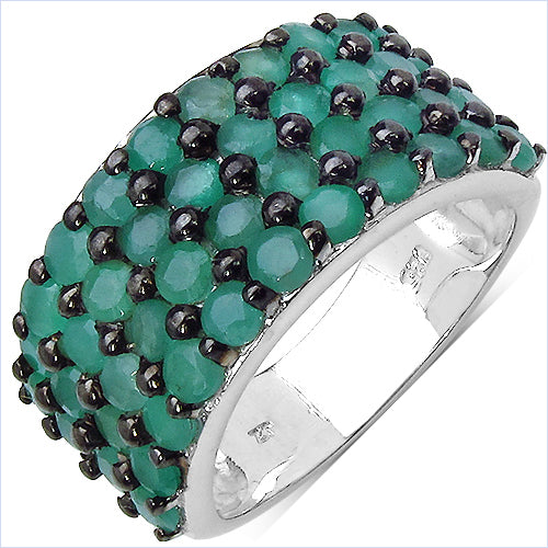 2.99 Carat Genuine Emerald .925 Sterling Silver Ring on sale at MyriadMart